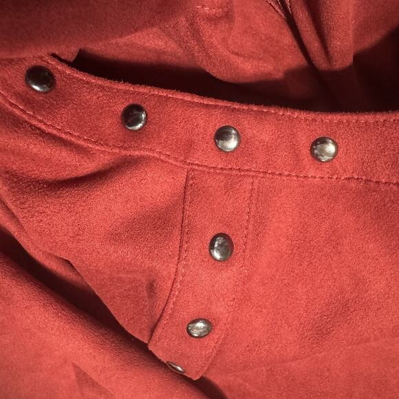 Spense Chamois Burnt Orange Dress Studded Knee Length Microsuede Sz 12 - Picture 9 of 9